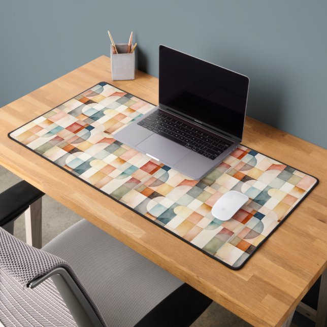 Boho Watercolor Abstract Art Desk Mat (Office 2)