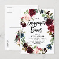 Boho Watercolor Autumn Wreath Engagement Dinner