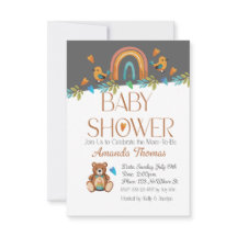 BOHO Watercolor Baby Shower Invitation