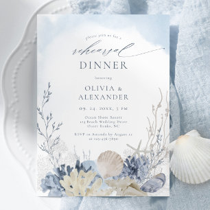 Boho Watercolor Beach Rehearsal Dinner Invitation