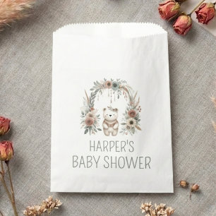 Boho Watercolor Bear Baby Shower Favour Bag
