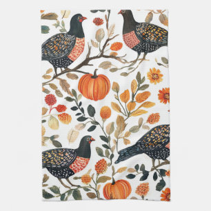 Boho Watercolor Birds – Artistic Nature-Inspired Tea Towel