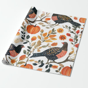 Boho Watercolor Birds – Artistic Nature-Inspired Wrapping Paper