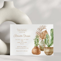 Boho Watercolor Cactus Pampas Plant Baby Shower