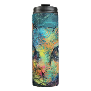 Boho Watercolor Cats – Earthy Feline Art (10) Thermal Tumbler