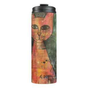 Boho Watercolor Cats – Earthy Feline Art (11) Thermal Tumbler