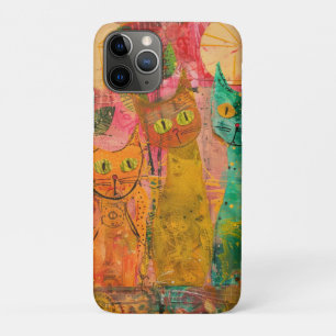 Boho Watercolor Cats – Earthy Feline Art (2) iPhone 11 Pro Case