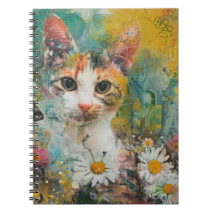 Boho Watercolor Cats – Earthy Feline Art (3) Notebook