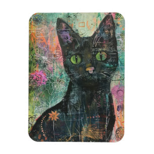 Boho Watercolor Cats – Earthy Feline Art (5) Magnet