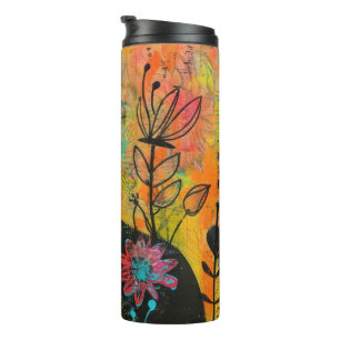 Boho Watercolor Cats – Earthy Feline Art (9) Thermal Tumbler