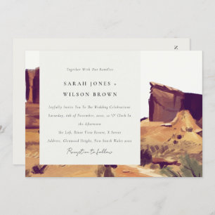 Boho Watercolor Desert Landscape Wedding Invite