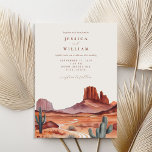 Boho Watercolor Desert Wedding Invitation<br><div class="desc">Easily personalise your wedding invitations with this editable template. Features minimal elegant typography design with watercolor desert background.</div>