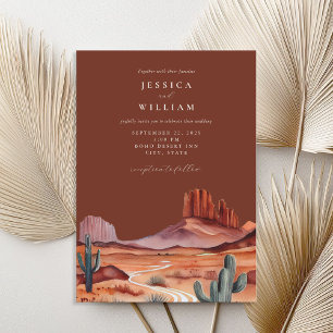 Boho Watercolor Desert Wedding Invitation