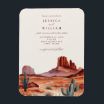 Boho Watercolor Desert Wedding Invitation Magnet<br><div class="desc">Easily personalise your wedding invitation magnet with this editable template. Features minimal elegant typography design with watercolor desert background.</div>