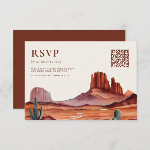 Boho Watercolor Desert Wedding RSVP Card