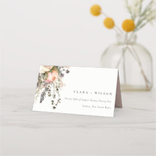 Boho Watercolor Fall Autumn Floral Wedding Website Place Card