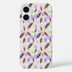 Boho Watercolor Feathers Pastel Rustic Chic iPhone 16 Case