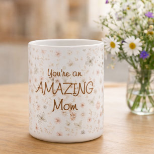Boho Watercolor Floral Amazing Mum Mother's Day Coffee Mug