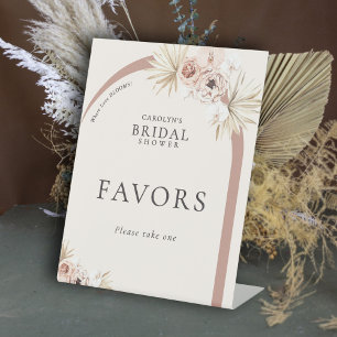 Boho Watercolor Floral Arch Bridal Shower Favours Pedestal Sign