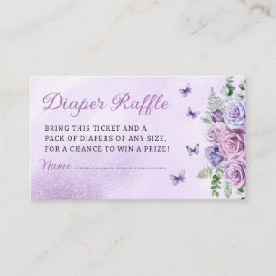 Boho Watercolor Floral Baby Shower Diaper Raffle Enclosure Card