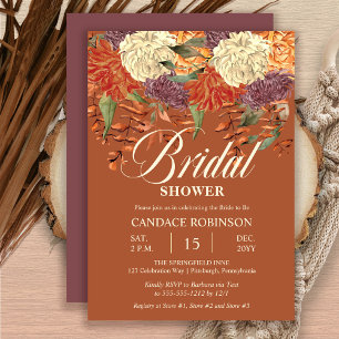 Boho Watercolor Floral   Eucalyptus Bridal Shower Invitation