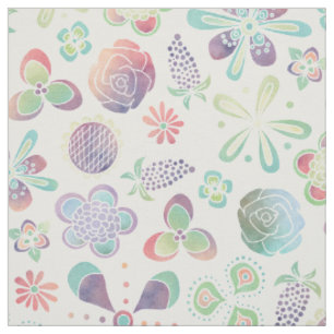 Boho Watercolor Floral Fabric