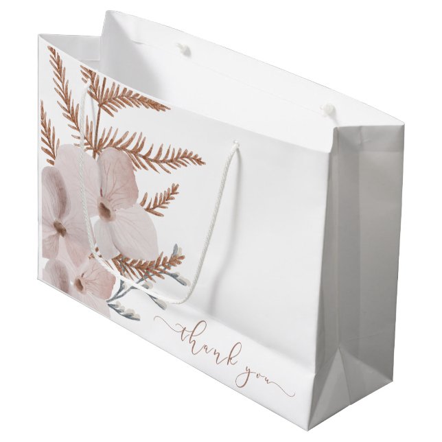 Boho Watercolor Floral Gift Bag (Front Angled)