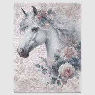 Boho Watercolor Floral Horse Tissue Paper