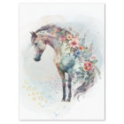 Boho Watercolor Floral Horse