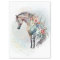 Boho Watercolor Floral Horse