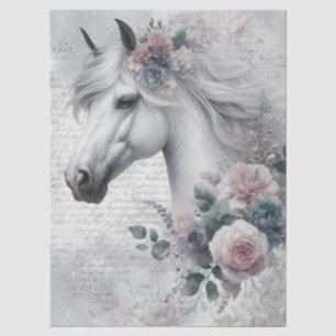 Boho Watercolor Floral Horse Tissue Paper