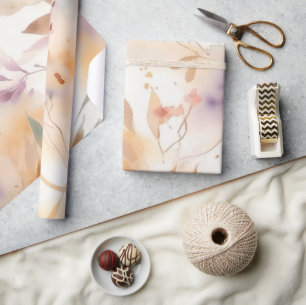 Boho Watercolor Floral Spring Garden Wrapping Paper