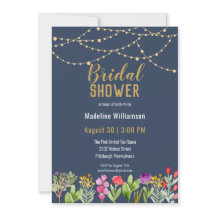 Boho Watercolor Floral String Lights Save the Date