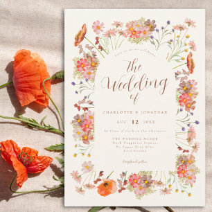 Boho Watercolor Floral Wedding Invitation