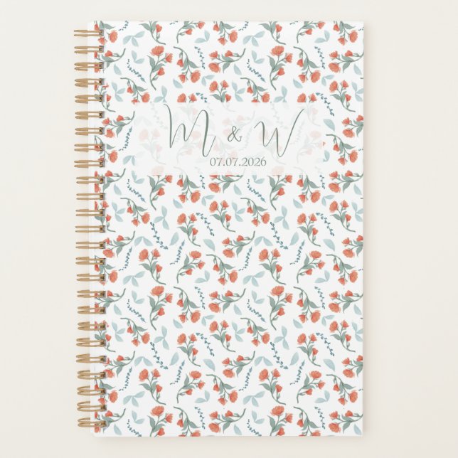 Boho Watercolor Floral Wedding Planner (Front)