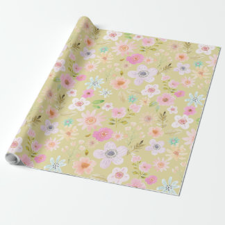 Boho Watercolor Florals Wrapping Paper