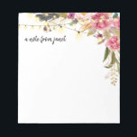 Boho Watercolor Flowers and Feathers Personalised Notepad<br><div class="desc">This beautiful notepad features string lights and watercolor flowers. Add your personalisation using the template form. To change the font,  style,  colour or layout,  select the option to "customise further".</div>