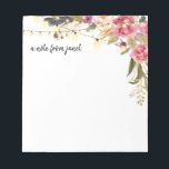 Boho Watercolor Flowers and Feathers Personalised Notepad<br><div class="desc">This beautiful notepad features string lights and watercolor flowers. Add your personalisation using the template form. To change the font,  style,  colour or layout,  select the option to "customise further".</div>