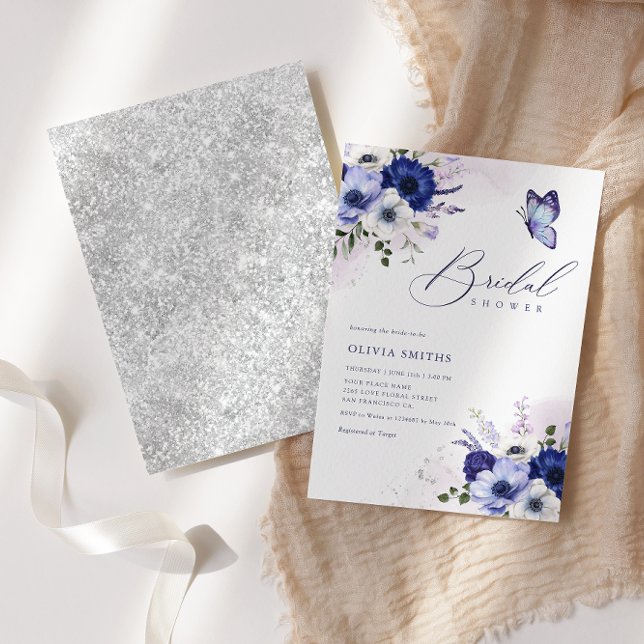 Boho Watercolor Flowers Butterfly Bridal Shower Invitation (Creator Uploaded)