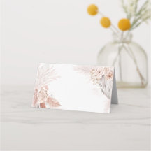boho watercolor flowers place card