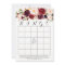 boho watercolor flowers Shower Bingo Cards Marsala
