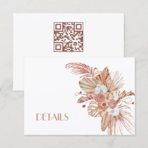 Boho Watercolor Flowers Wedding Details Enclosure Card