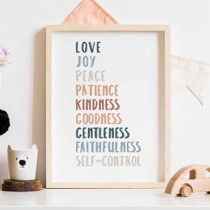 Boho watercolor fruit of the spirit poster