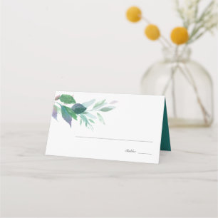 Boho Watercolor Greenery Wedding Place Card