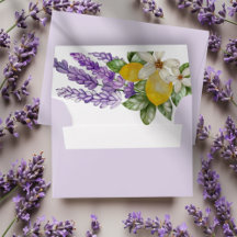 Boho Watercolor Lemons & Lavender Bridal Shower