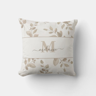 Boho Watercolor Monogram Custom Name Cushion