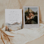 Boho Watercolor Mountain Wedding Save The Date Invitation<br><div class="desc">This is a mountain wedding save the date invitation featuring a beautiful watercolor fall mountain scene and an elegant font pairing. Edit most* wording and all colours except for the colour of the watercolor mountain scene. * the words "and" and "reception to follow" are not editable. // For matching items,...</div>