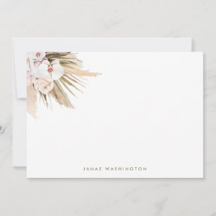 Boho Watercolor Pampas Grass Personalised Card