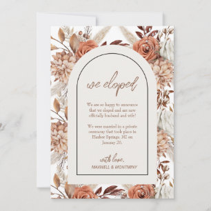 Boho Watercolor Pampas Wedding Announcement Card