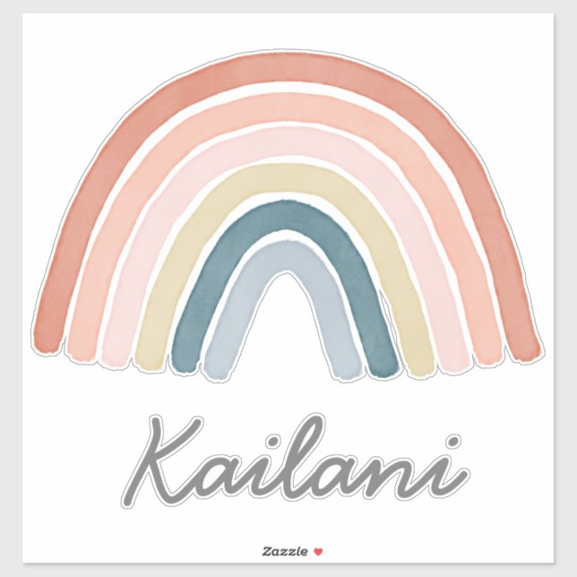 Boho Watercolor Rainbow and Name (Sheet)